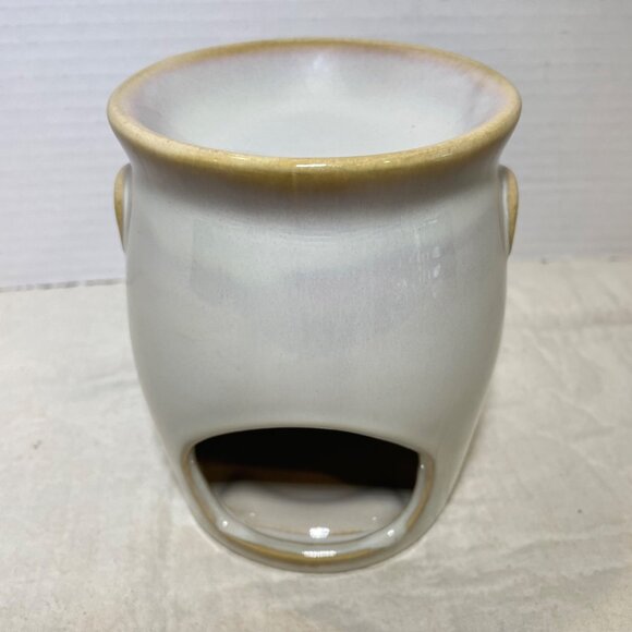 Ceramic Sunflower Design Butter Crock Or Candle warmer by Yankee Candle Beige & - Picture 5 of 11